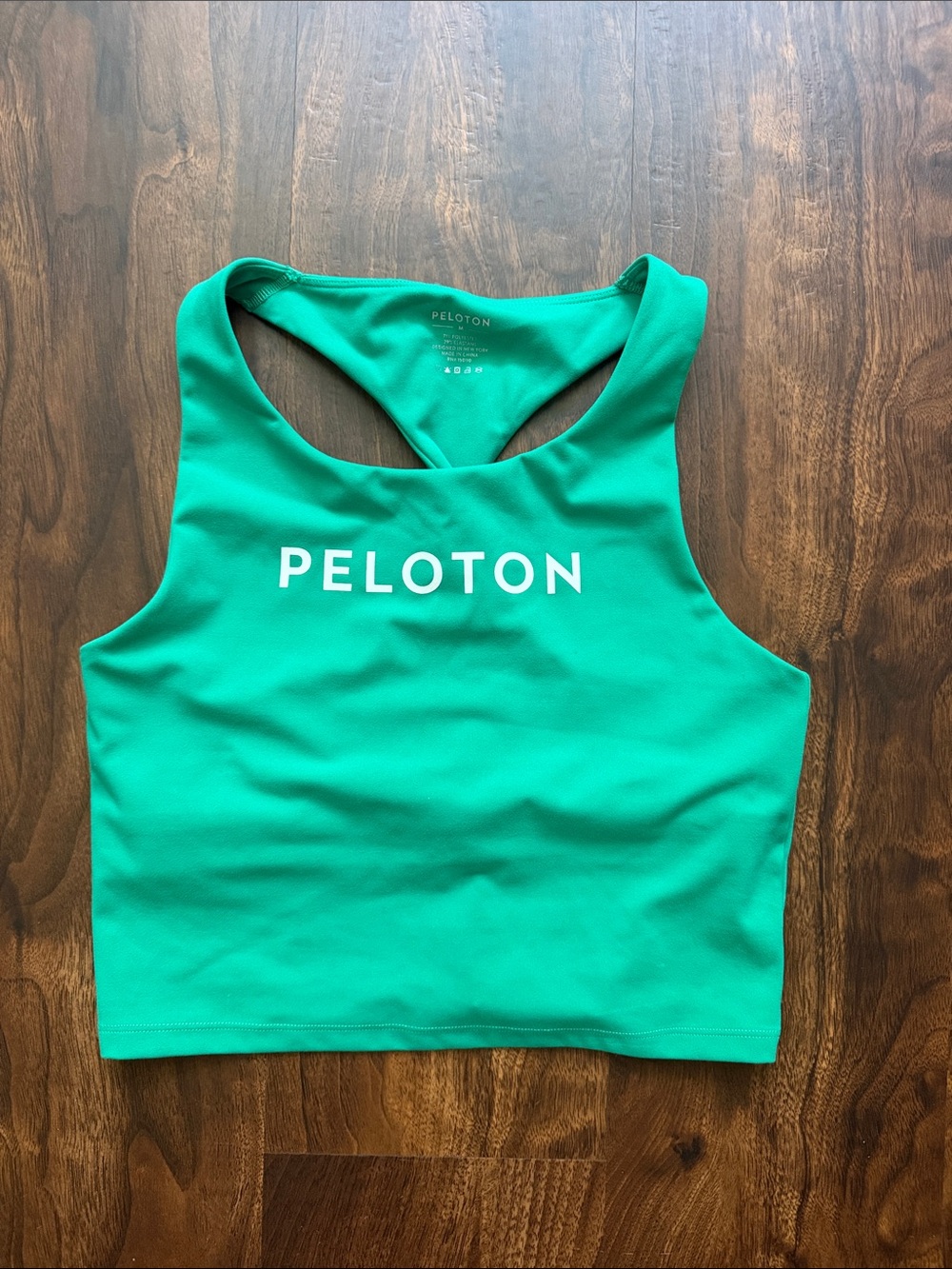 NWOT Peloton Green Racerback Crop Top